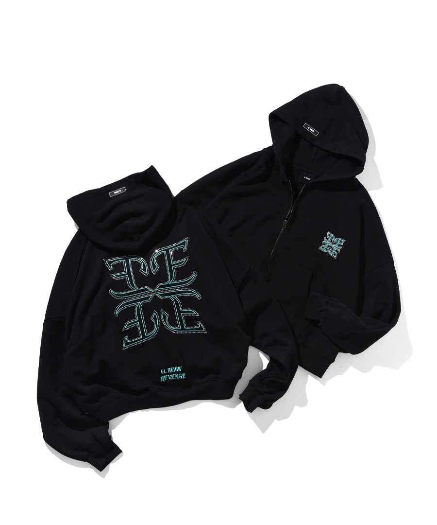 【LIMITED】FRAGMENT RHINESTONE SHORT HOODIE