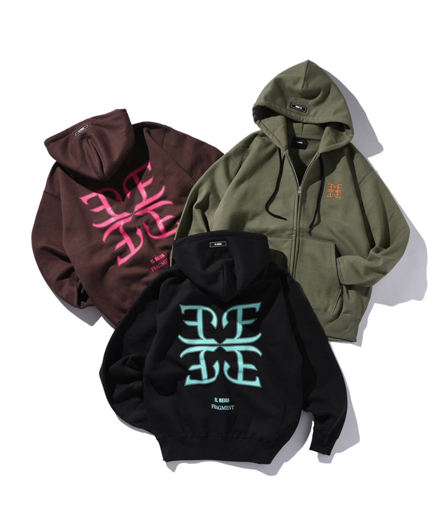 "FRAGMENT" LOGO ZIP HOODIE