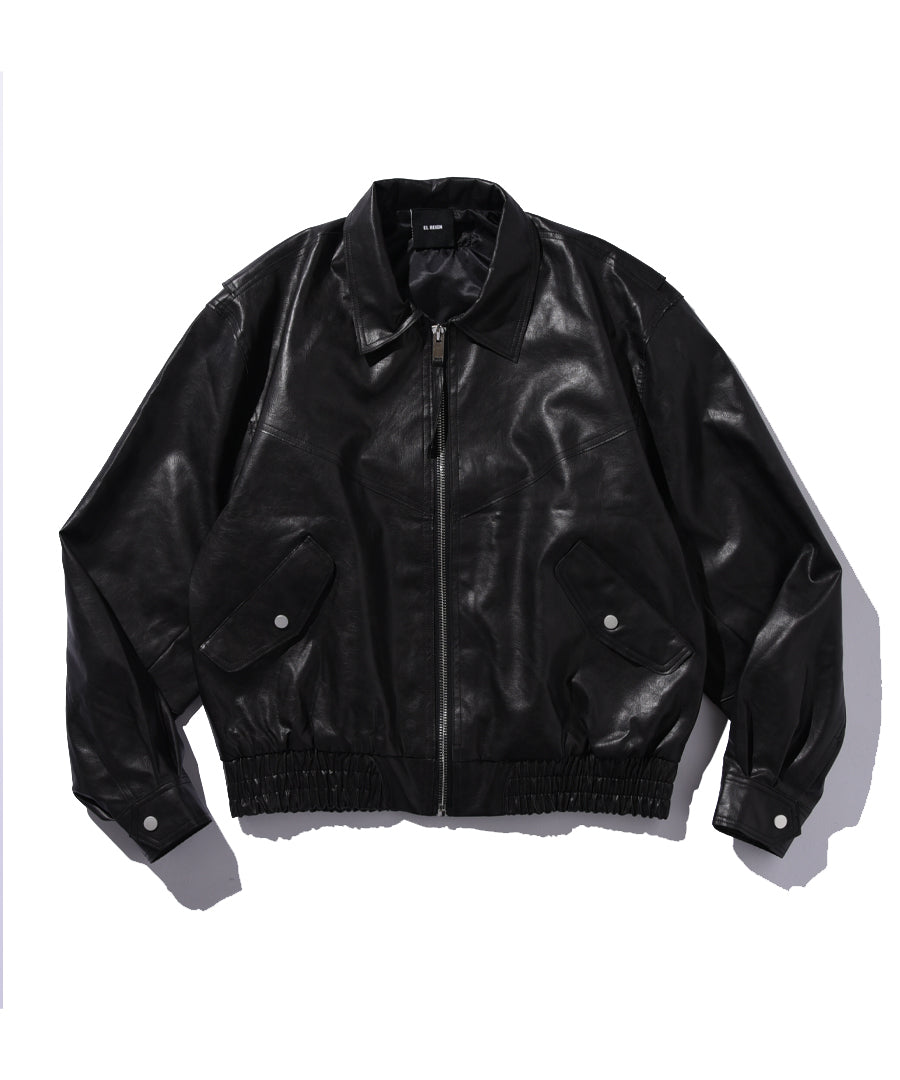 "FEAR" LEATHER BREAKER JACKET