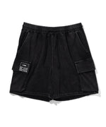 "FEAR" BLACK WASH SHORTS