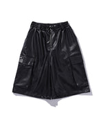 ”FEAR” CARGO LEATHER SHORTS