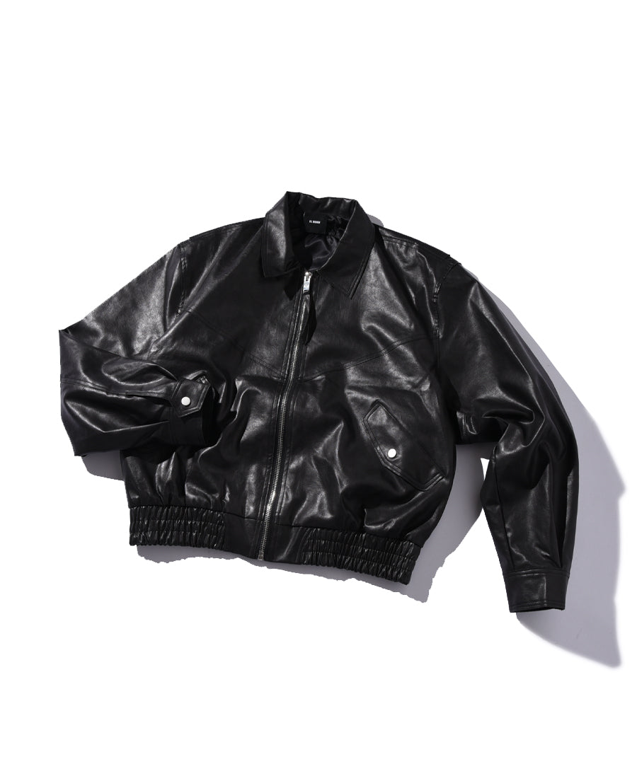 "FEAR" LEATHER BREAKER JACKET