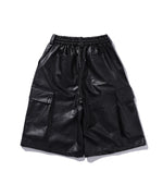 ”FEAR” CARGO LEATHER SHORTS