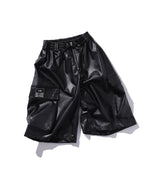 ”FEAR” CARGO LEATHER SHORTS