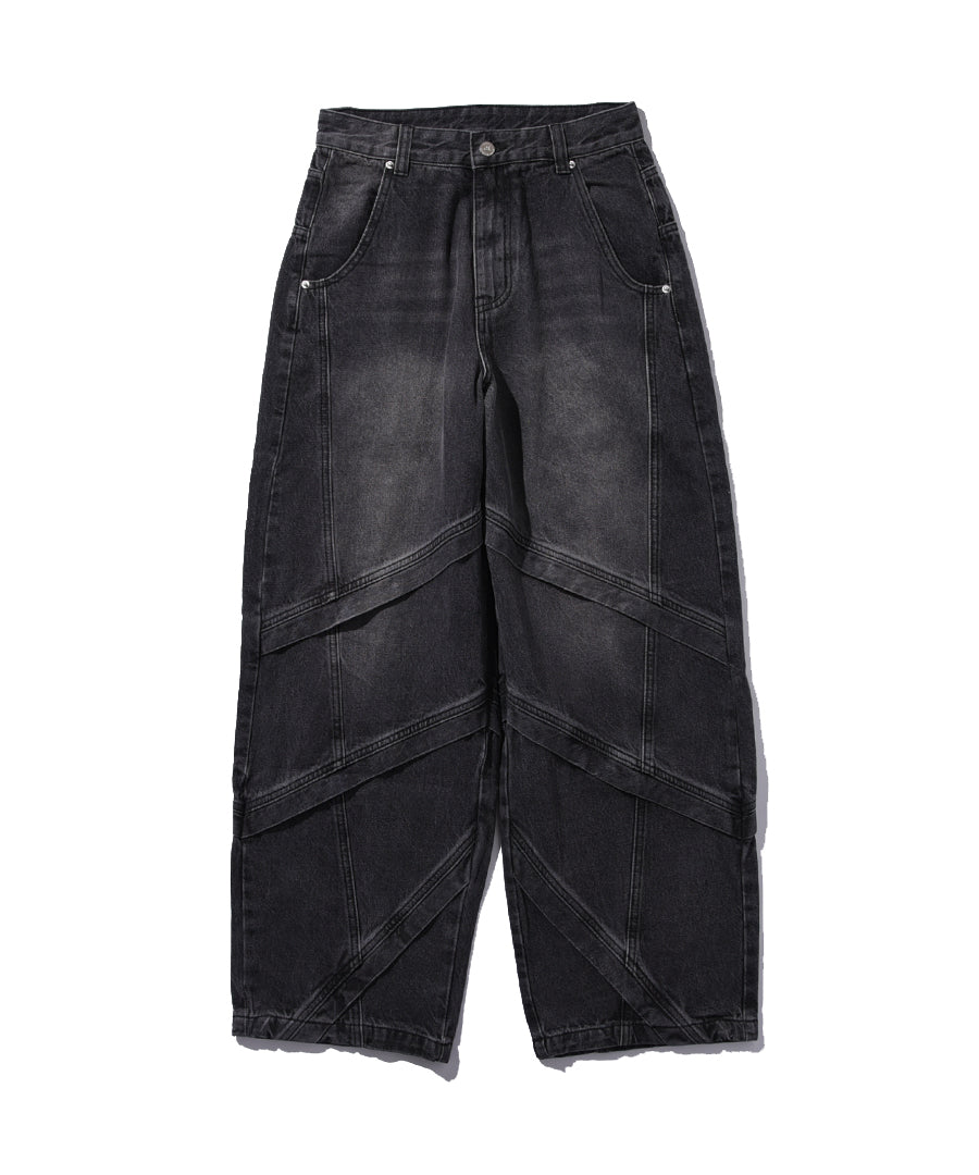 "FEAR" CUT BACK BLACK WASH DENIM