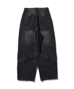 "FEAR" CUT BACK BLACK WASH DENIM