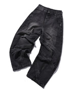 "FEAR" CUT BACK BLACK WASH DENIM