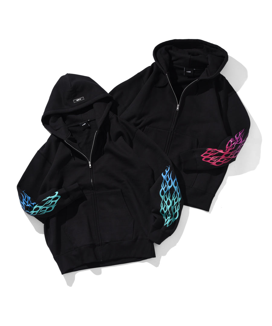 "PILLAR OF FLAME" ZIP HOODIE