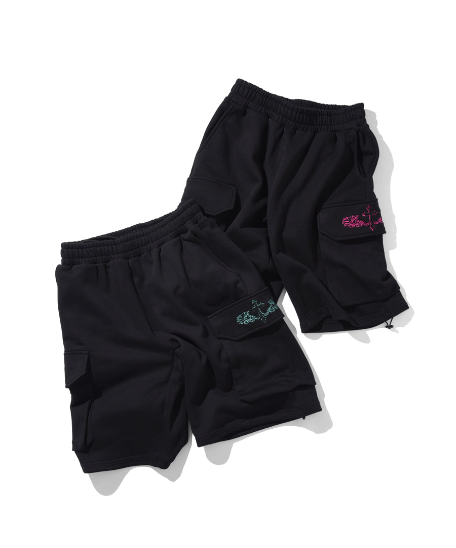 “REVENGE” CROSS SWEAT CARGO SHORTS