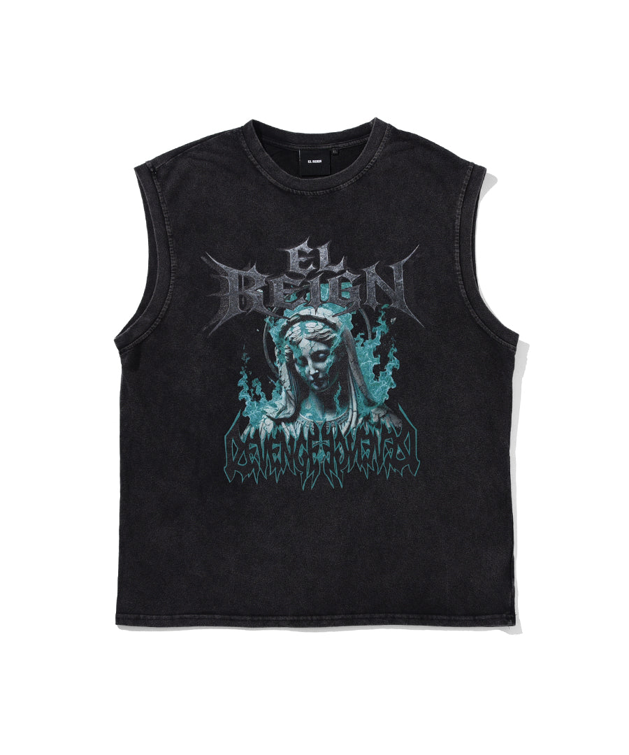 "ADVENT OF MARIA" BLACK WASH  TANKTOP