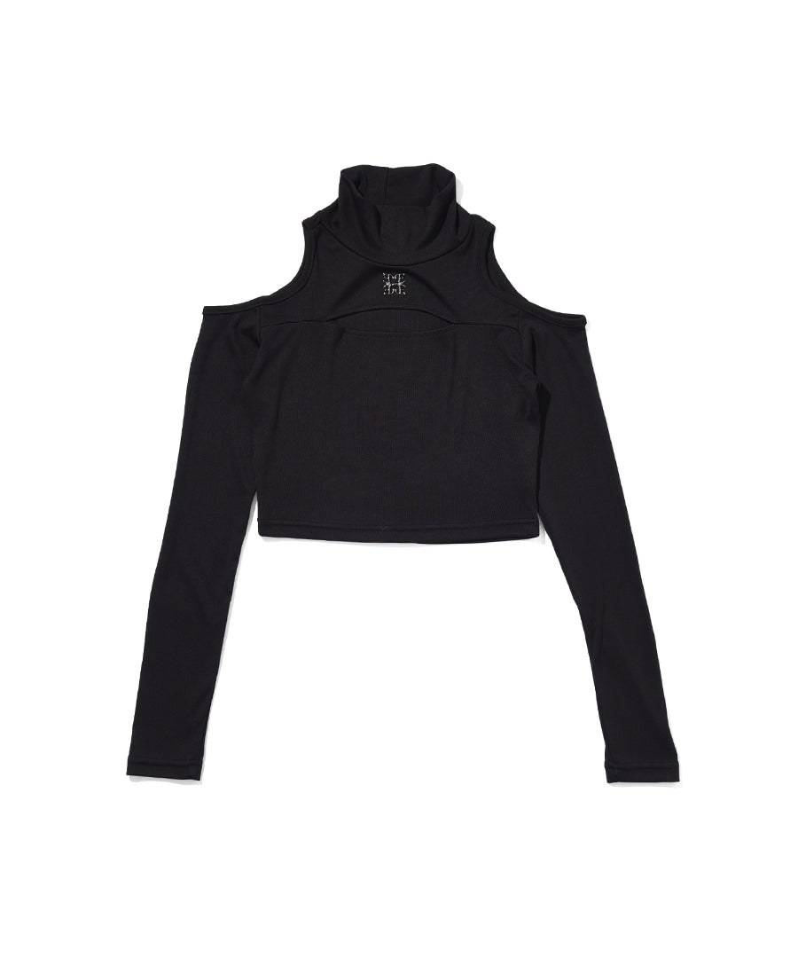 CUT-OUT HIGH NECK TOP