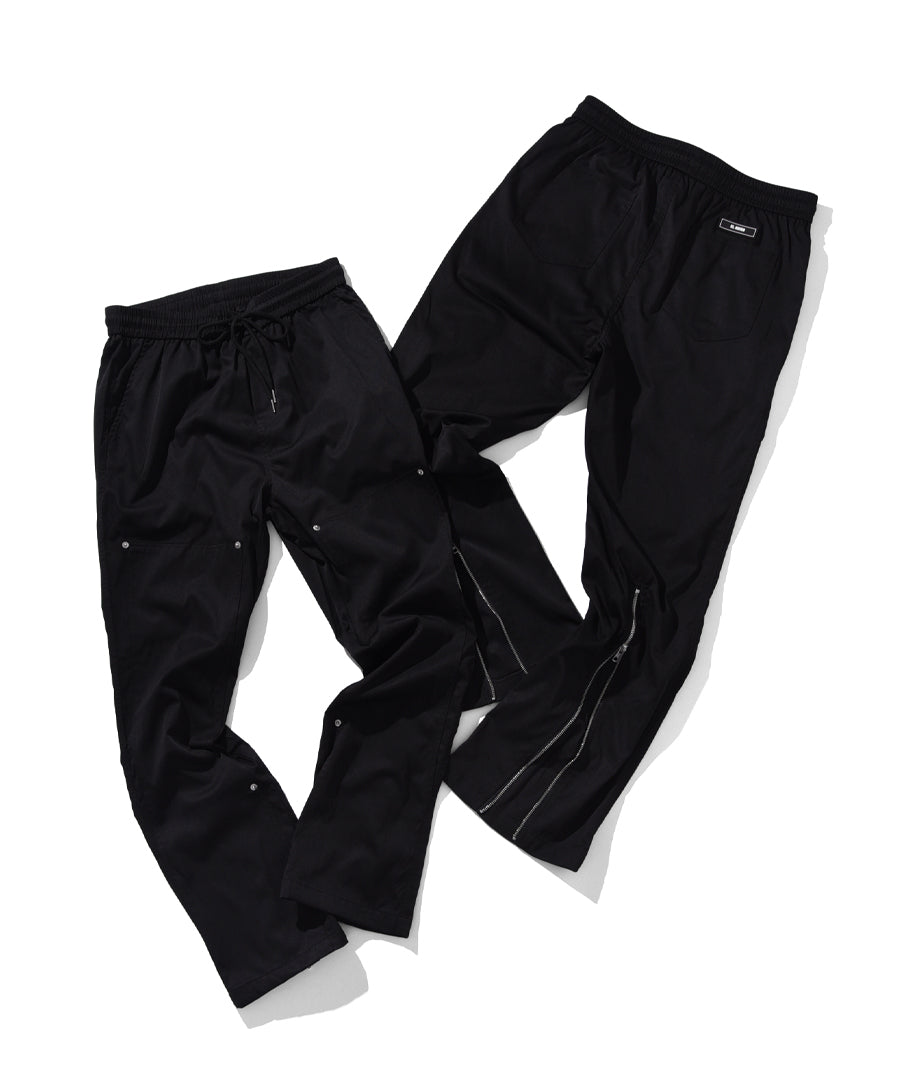 "FEAR" NYLON FLAIR ZIP PANTS