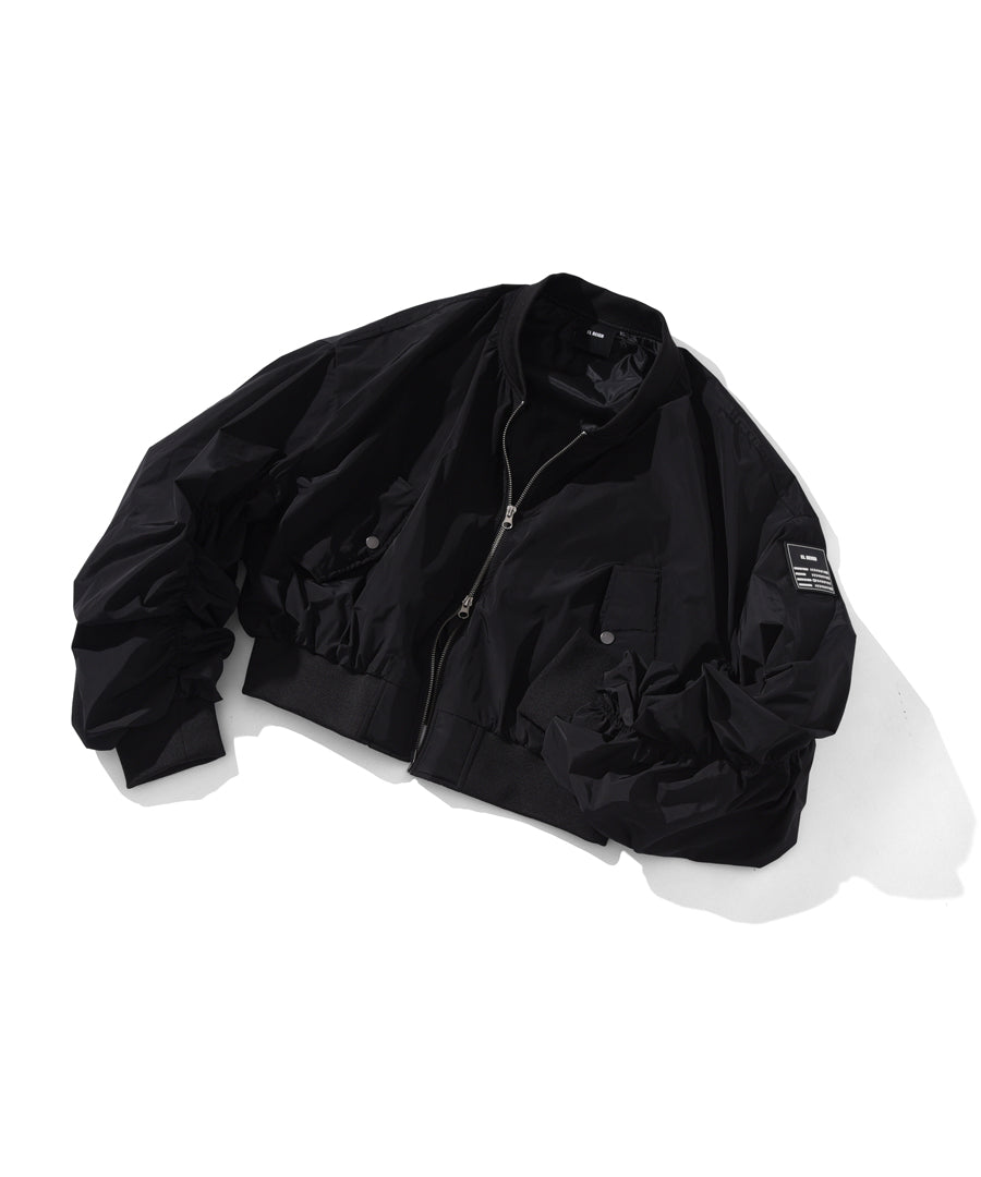 "FEAR" SHIRRING ARM JACKET