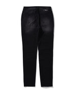 "FEAR" BLACK SKINNY FRINGE DENIM