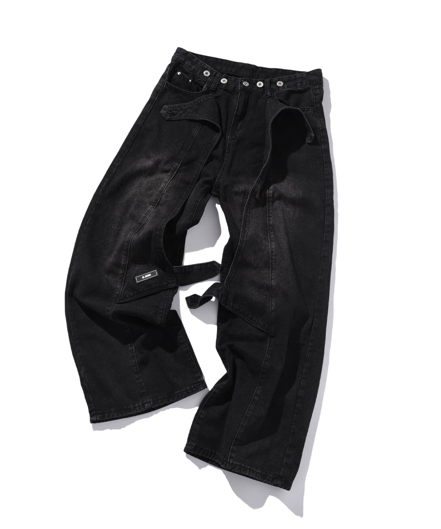 "FEAR" BLACK CROSS DENIM