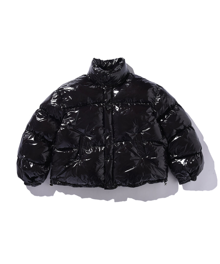 "FEAR" SHINY PUFFER JACKET