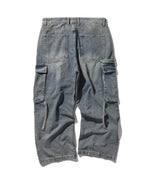 "FEAR" WIDE CARGO DENIM